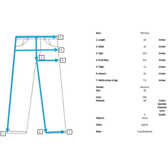 Miss Me JPB5014-5 Boyfriend Crop Womens Jeans 28 25 Gray Distressed Splatter - Picture 8 of 8